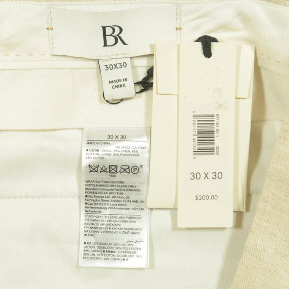 Banana Republic Premium Cotton Linen Suit Pants Mens 30 Beige Arroyo New - Picture 5 of 6